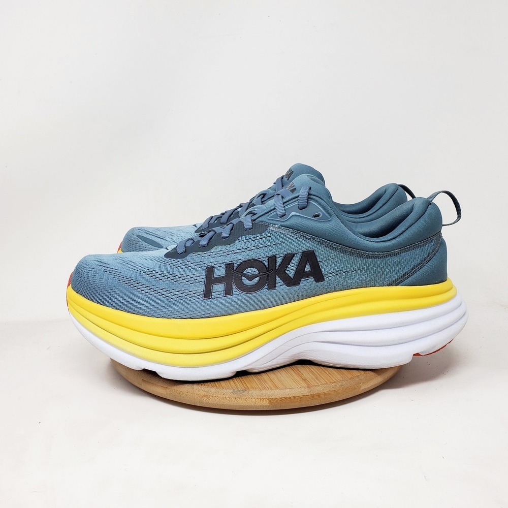 Hoka One One Bondi 8 Running Shoes Mens 9.5 D Lace Up Comfort Gym Sneaker - Picture 7 of 14